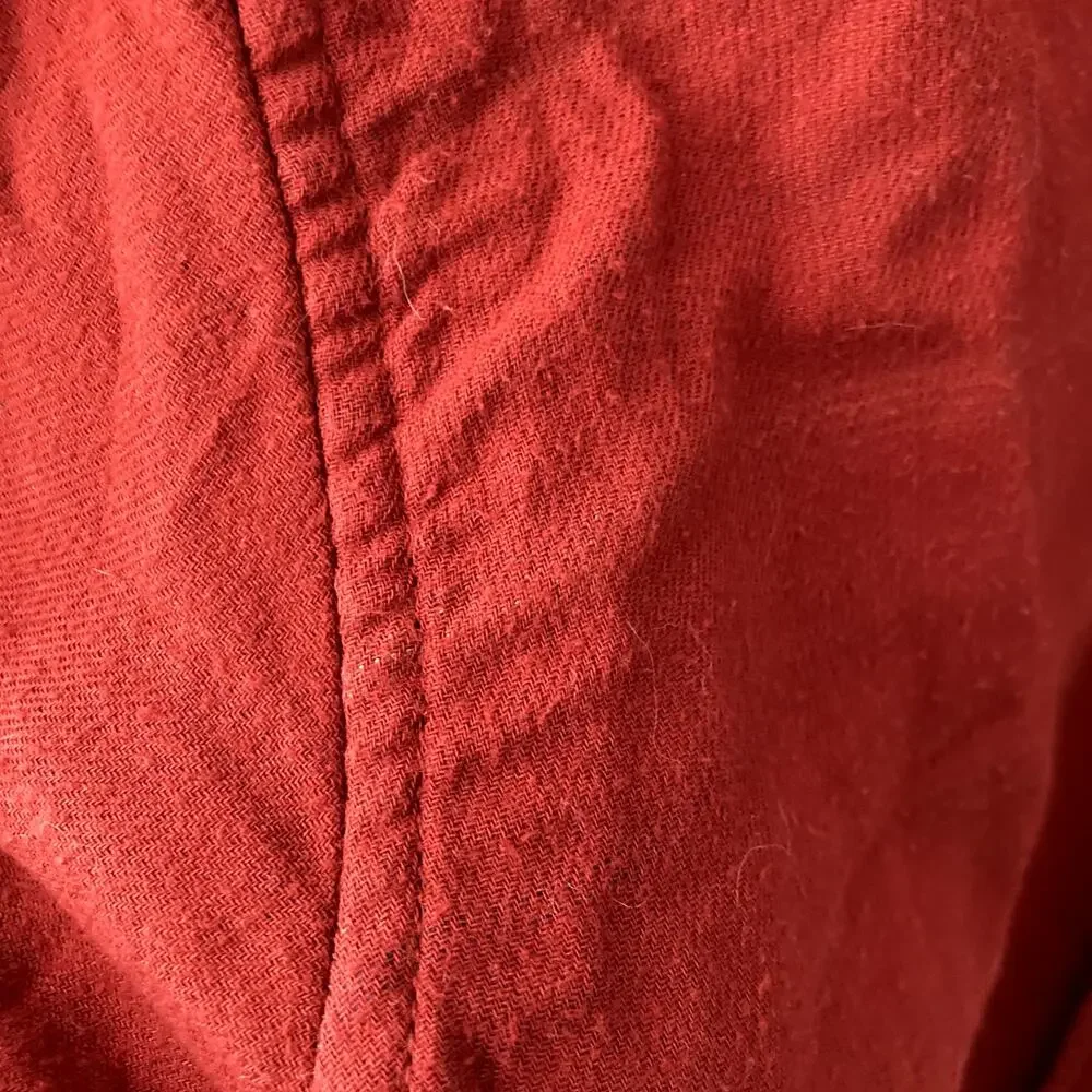 Banana Republic Flannel Button Up Shirt - Standard Fit - Red Orange - XL